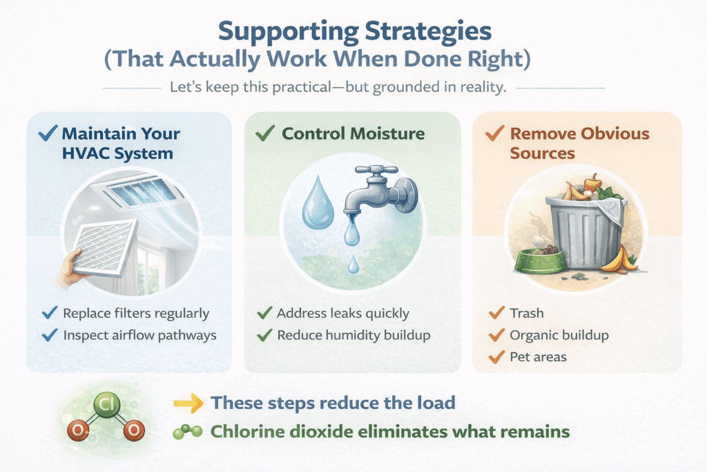 Air quality improvement strategies infographic
