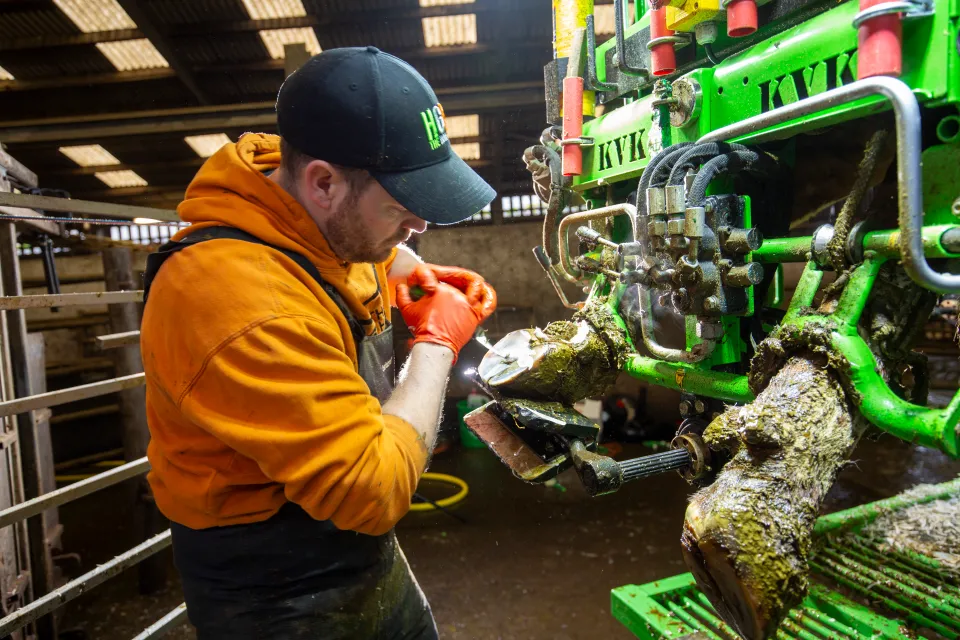 Proper cleaning and sanitation is very important on farming equipment so as to not spread pathogens and disease from one animal to the next.