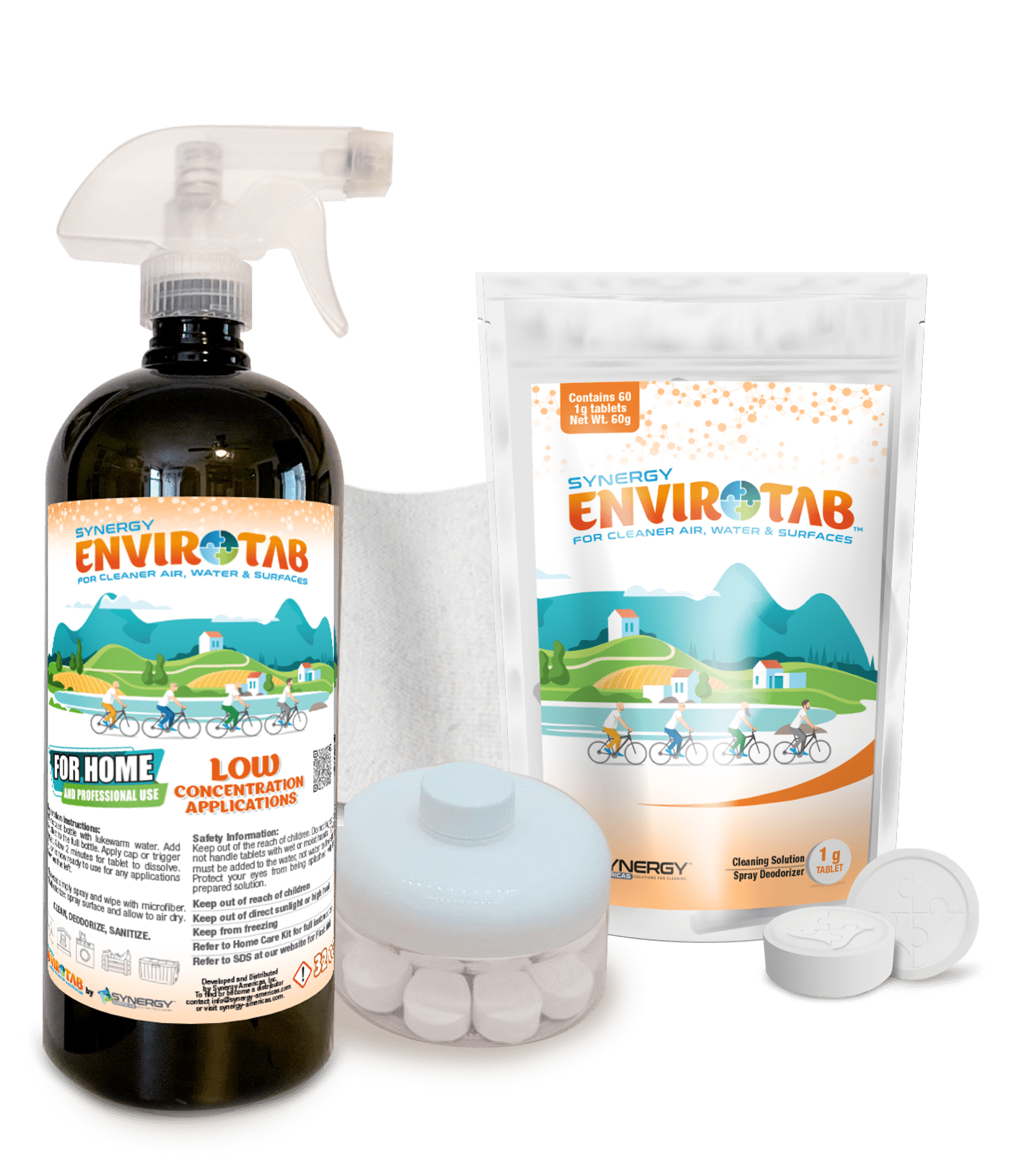 Envirotab for spraying or wiping